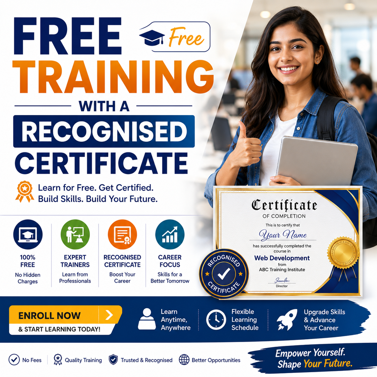 Free training with a recognised certificate